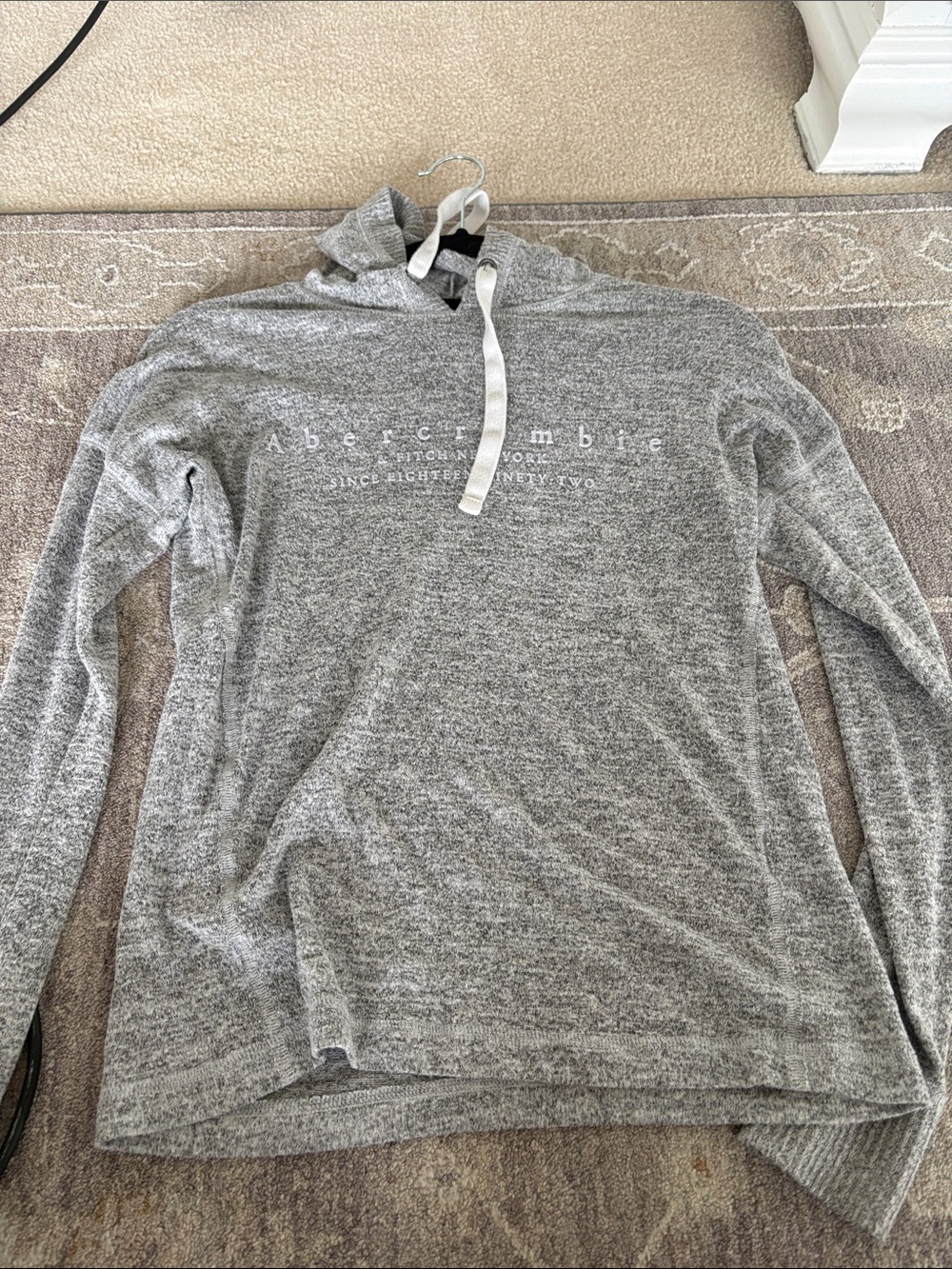 Abercrombie Gray Marled Hooded Pullover